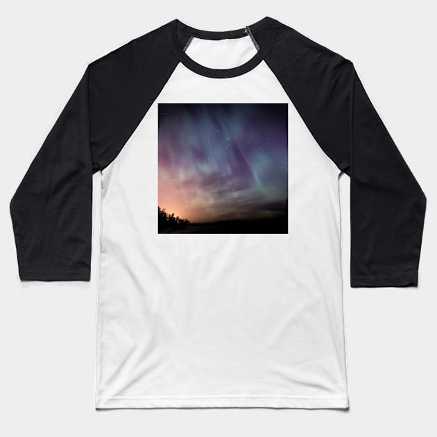 The Northern Lights Baseball T-Shirt by ArtoTee